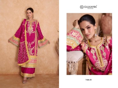 Gulkayra designer by vedika real chinon designer pakistani suit at wholesale price readymade suit catalogs