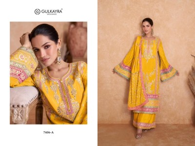 Gulkayra designer by vedika real chinon designer pakistani suit at wholesale price readymade suit catalogs
