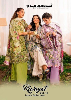 Gull Aadhmed Riwayat Vol 12 Readymade Karachi Suits Collection Gull Ahamed
