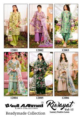 Gull Aadhmed Riwayat Vol 12 Readymade Karachi Suits Collection readymade suit catalogs