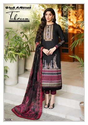 Gull Aahmed Tehreem Vol 6 Cotton Kurti Pant Set with Malmal Dupatta (M–4XL) Karachi suits catalogs