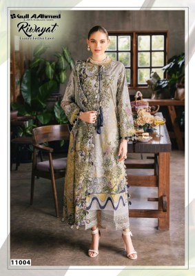 Gull Ahmed Riwayat Vol 11 Pure Lawn Unstitched Collection with Mal Mal Dupatta Wholesale dress material catalogs