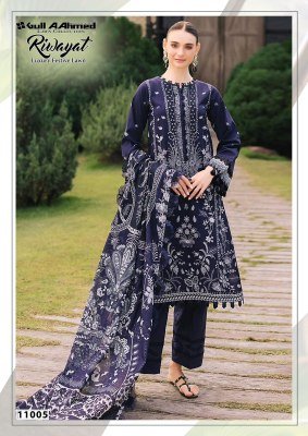 Gull Ahmed Riwayat Vol 11 Pure Lawn Unstitched Collection with Mal Mal Dupatta Wholesale dress material catalogs