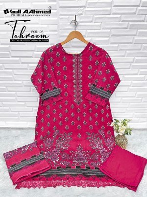 GullaAhmed Tehreem Vol 3 Exclusive Pakistani Karachi Kurti  Pant  and Dupatta in pure lawn cotton with printed Wholesale kurtis catalogs