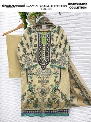 Gullaahmed Lawn Collection Vol-33 Pure Cambridge Stitched Suit with Cotton Mal Mal Dupatta readymade suit catalogs