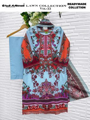 Gullaahmed Lawn Collection Vol-33 Pure Cambridge Stitched Suit with Cotton Mal Mal Dupatta readymade suit catalogs