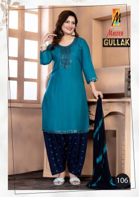 Gullak by Master Plain reyon neck embroidered readymade suit catalogue at affordable rate readymade suit catalogs