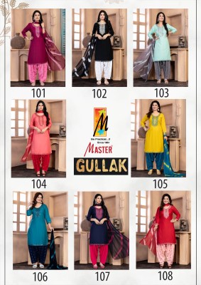 Gullak by Master Plain reyon neck embroidered readymade suit catalogue at affordable rate readymade suit catalogs