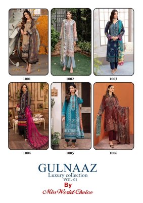 Gulnaaz Vol 1 by Miss world Exclusive pure cotton printed unstitched dress material catalogue at affordable rate salwar kameez catalogs