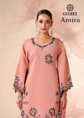 Gulrez Amira Premium Roman Silk Kashmiri Embroidered Coord Sets Wholesale readymade suit catalogs