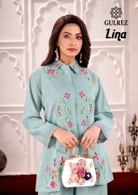 Gulrez by Lina Premium Roman Silk Embroidered Coord Sets Wholesale Ethnic Wear readymade suit catalogs