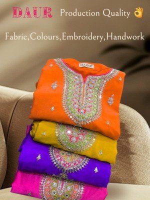 Gulzar Daur Farshi Set Premium Chinnon with Hand Embroidery And Zari Lace Wholesale   kurtis catalogs