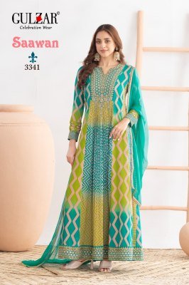 Gulzar Saawan D n 3341 3342 3343 Premium Collection Readymade Gown Wholesale  readymade suit catalogs