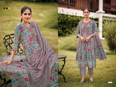 Gungun vol 1 by Hinaya cotton cambric flaired kurti with pant and dupatta catalogue at low rate readymade suit catalogs