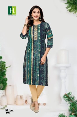 H Dot By Hirwa Shilpa Rayon Printed Straight cut wholesale Kurti catalogue  kurtis catalogs