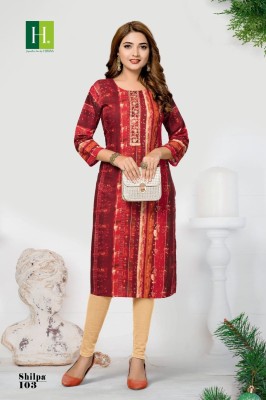 H Dot By Hirwa Shilpa Rayon Printed Straight cut wholesale Kurti catalogue  kurtis catalogs