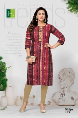 H Dot By Hirwa Shilpa Rayon Printed Straight cut wholesale Kurti catalogue  kurtis catalogs