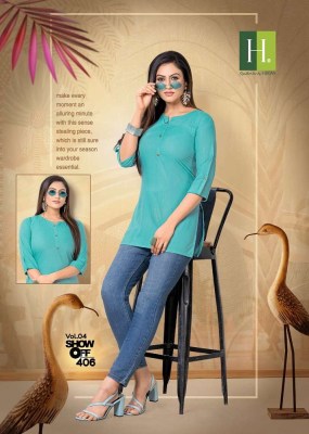 H Dot By Hirwa Show Off Vol 4  latest short top catalogue kurtis catalogs