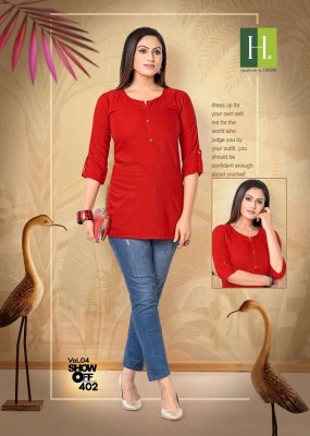 H Dot By Hirwa Show Off Vol 4  latest short top catalogue kurtis catalogs