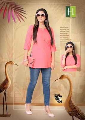 H Dot By Hirwa Show Off Vol 4  latest short top catalogue kurtis catalogs