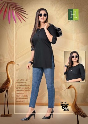 H Dot By Hirwa Show Off Vol 4  latest short top catalogue kurtis catalogs