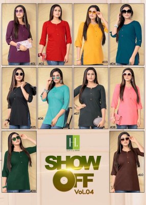H Dot By Hirwa Show Off Vol 4  latest short top catalogue kurtis catalogs