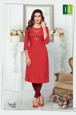 H Dot By Hirwa Sparrow Long Straight cut Embroidery work wholesale Kurti catalogue  kurtis catalogs