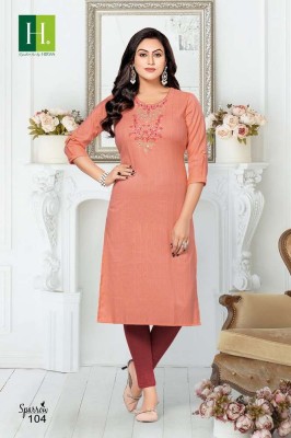 H Dot By Hirwa Sparrow Long Straight cut Embroidery work wholesale Kurti catalogue  kurtis catalogs