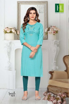 H Dot By Hirwa Sparrow Long Straight cut Embroidery work wholesale Kurti catalogue  kurtis catalogs