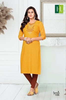 H Dot By Hirwa Sparrow Long Straight cut Embroidery work wholesale Kurti catalogue  kurtis catalogs