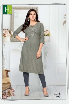 H Dot By Hirwa Sparrow Long Straight cut Embroidery work wholesale Kurti catalogue  kurtis catalogs
