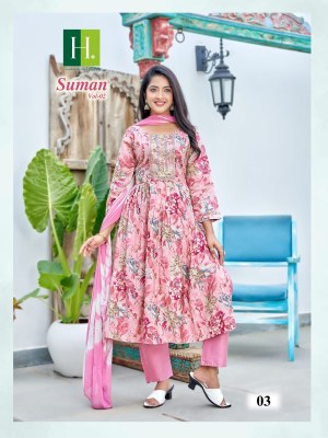 H Dot By Hirwa Suman Vol 2 Heavy Modal Latest Naira Cut 3piece festive wear wholesale Kurti catalogue   kurtis catalogs