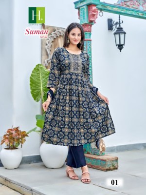 H Dot By Hirwa Suman Vol 2 Heavy Modal Latest Naira Cut 3piece festive wear wholesale Kurti catalogue   kurtis catalogs