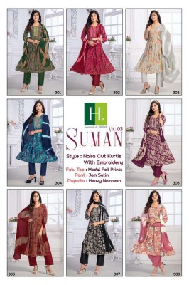 H Dot By Hirwa Suman Vol 3 Naira cut Kurti catalogue online reseller  kurtis catalogs