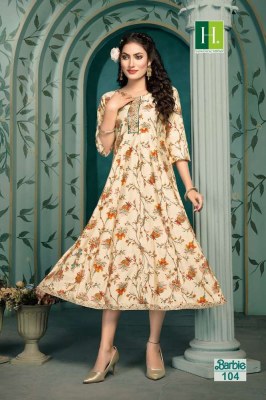H Dot by Hirwa Barbie Heavy Modal silk Anarkali wholesale Kurti catalogue  kurtis catalogs