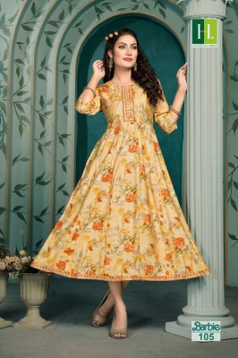 H Dot by Hirwa Barbie Heavy Modal silk Anarkali wholesale Kurti catalogue  kurtis catalogs