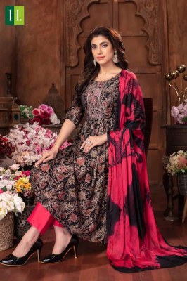 H Dot by hirwa new launch suman modal foil printed nyra cut festive wear Kurti with pants with dupatta set catalogue  kurtis catalogs