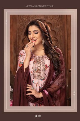 H Dot by hirwa new launch suman modal foil printed nyra cut festive wear Kurti with pants with dupatta set catalogue  kurtis catalogs
