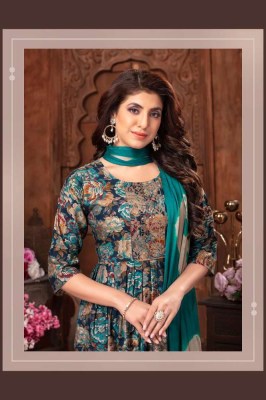 H Dot by hirwa new launch suman modal foil printed nyra cut festive wear Kurti with pants with dupatta set catalogue  kurtis catalogs