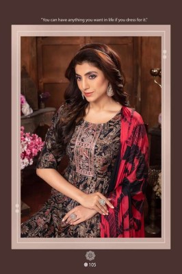 H Dot by hirwa new launch suman modal foil printed nyra cut festive wear Kurti with pants with dupatta set catalogue  kurtis catalogs