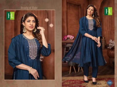 H dot by Hirwa presents Sargam Roman Silk Naira 3Piece wholesale catalogue  kurtis catalogs