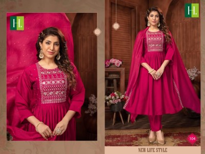 H dot by Hirwa presents Sargam Roman Silk Naira 3Piece wholesale catalogue  kurtis catalogs