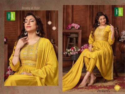 H dot by Hirwa presents Sargam Roman Silk Naira 3Piece wholesale catalogue  kurtis catalogs