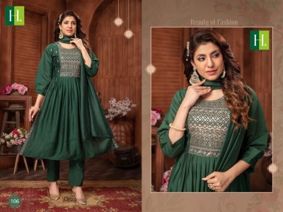 H dot by Hirwa presents Sargam Roman Silk Naira 3Piece wholesale catalogue  kurtis catalogs