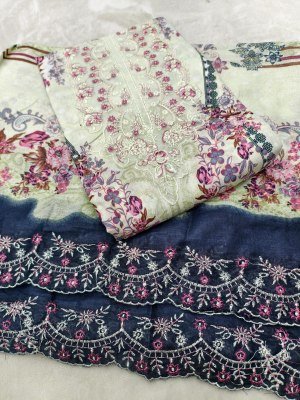 HALA Needle Wonder Lawn Cotton Embroidered Dress Material with Dupatta dress material catalogs