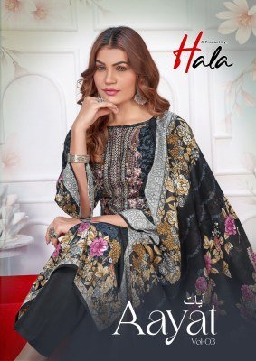 Hala Aayat Vol-03 Heavy Embroidery Cotton Dress Material Collection wholesale catalogs
