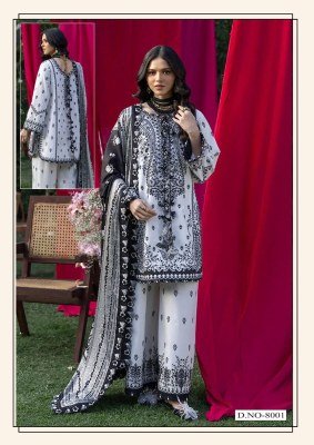 Hala Ramsha Vol-8 Heavy Cotton Print Karachi Dress Material with Heavy Mal Mal Dupatta dress material catalogs