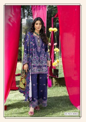Hala Ramsha Vol-8 Heavy Cotton Print Karachi Dress Material with Heavy Mal Mal Dupatta dress material catalogs