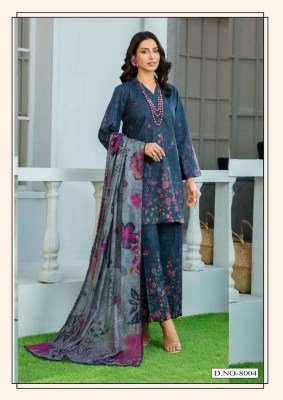 Hala Ramsha Vol-8 Heavy Cotton Print Karachi Dress Material with Heavy Mal Mal Dupatta dress material catalogs