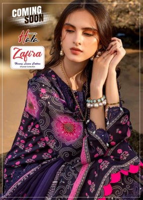 Hala by Zafira chunari collection heavy lawn cotton Karachi suit catalogue at affordable rate Amavi